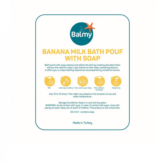 Bath Pouf With Soap Pieces - Banana MilkBath & Body Sets