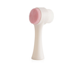 Two Sided Face Cleaning Brush - White & Pink  